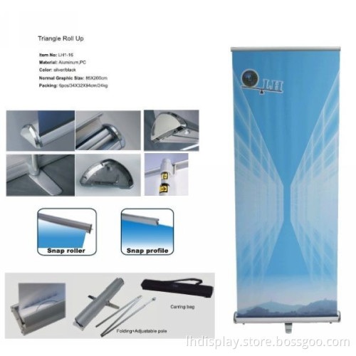 Good quality Triangle aluminium roll up banner stand